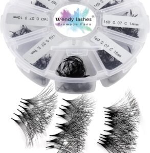 Pre Made Fan Eyelash Extensions 16D 0.07mm D Curl 500 Fans 9-16mm, (500-16D-0.07-D-916)