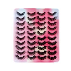 False Eyelashes Dramatic Fluffy 6D Mink Lashes - 20 Pairs Natural Curly Lashes Thick Fake Eyelashes (4 Styles)