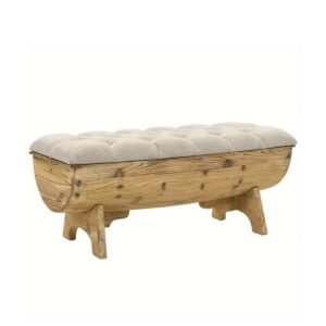 Solid Wood Fir 40. 6 Inch Storage Bench with Cushioned Versatile Organizer for Entryway Living Room and Bedroom