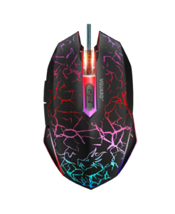 Gaming Mouse, Comfortable Wired USB Optical RGB Ergonomic Mice for PC Computer Laptop, 6 Programmable Buttons, 4 Adjustable Sensitivity, 7 Colors LED Backlight - Black