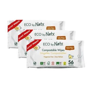 Eco by Naty Unscented Baby Wipes - Sensitive Skin (168 Count - 3 packs of 56)
